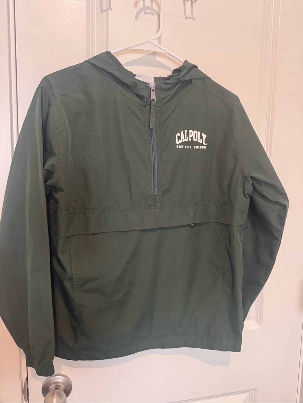 Kids' Champion Cal Poly Hooded Windbreaker Jacket in Green
